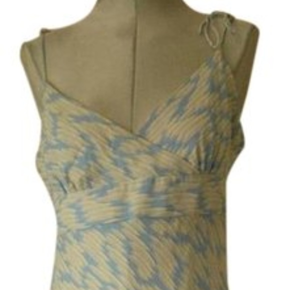 J. Crew Spaghetti Straps Blue Lavender Tan Silk - Picture 1 of 2